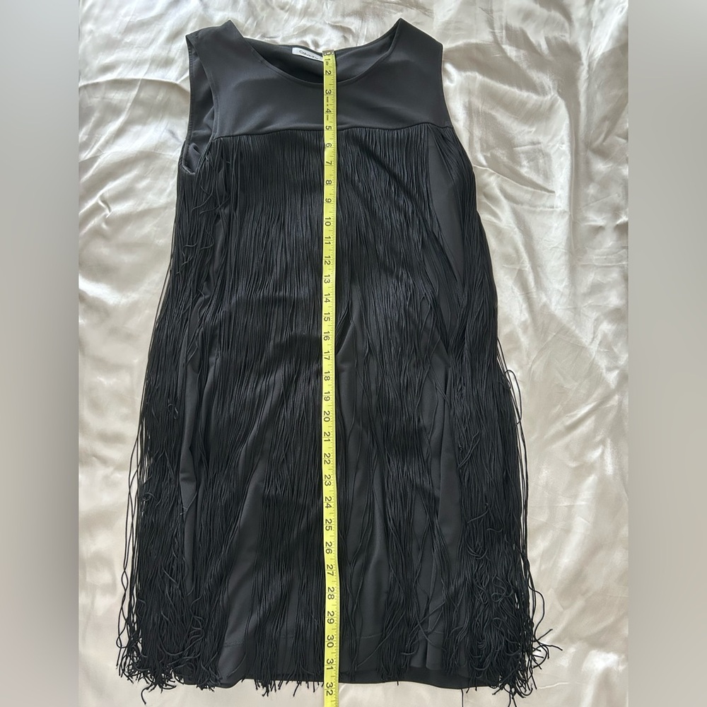 Calvin Klein Women's Black Full Fringe Dress.